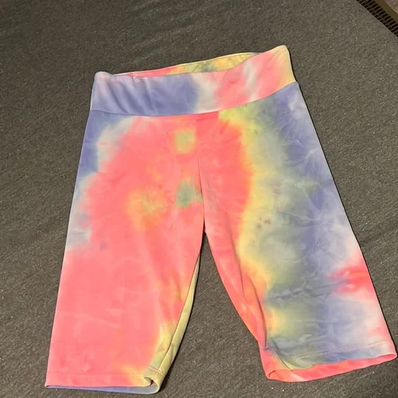 white birch Shorts White Birch Neon Tie Dye Bike Shorts Size - Main Image